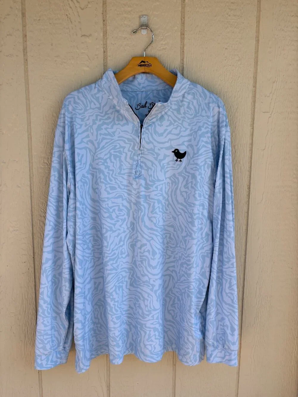 Bad Birdie Golf Drip Tide 1/4 Zip Pullover Sweater Men's 2XL Blue Performance